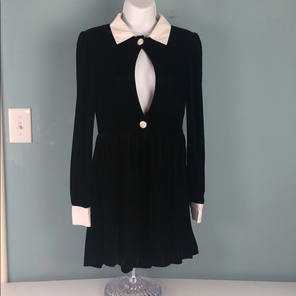 Nasty gal velvet Wednesday Addams keyhole dress